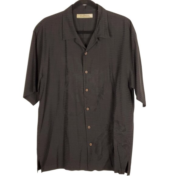 Tommy Bahama Other - Tommy Bahama Mens 100% Silk Shirt XL Black Hibiscus Floral Tropical Relaxed Fit